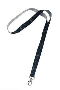 Лента для бейджа репс ширина 1,5 см, с карабином-люкс, с печатью#1 Лента для бейджа репс ширина 1,5 см, с карабином-люкс, с печатью#1