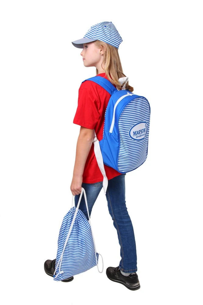 Бейсболка Стандарт детская с полной запечаткой синяя полоска (полиэстер) "Beacon"#2