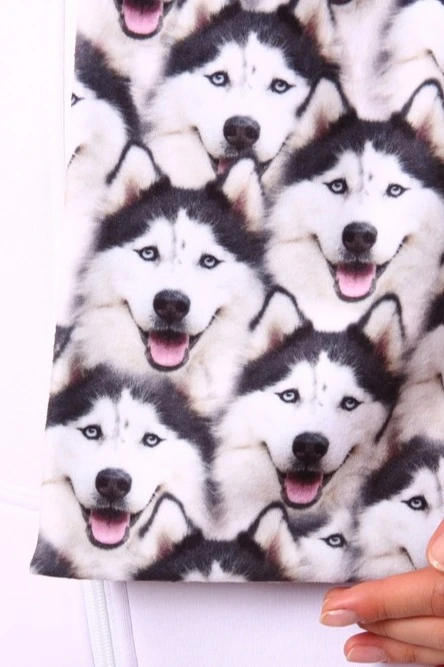 Шарф двухслойный утепленный 15х150 см, с полной запечаткой "Husky"#1