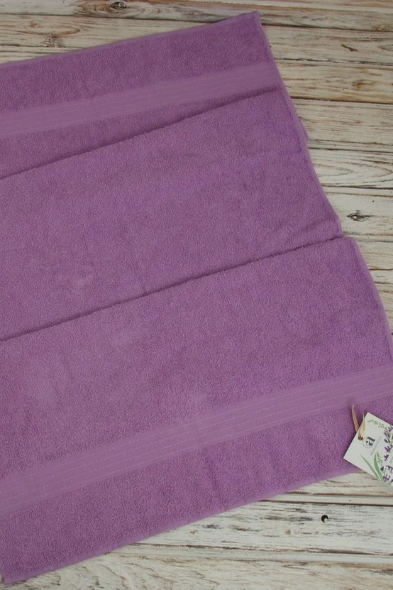 Полотенце махровое 70х140 см (Ituma), однотонное сиреневое#3