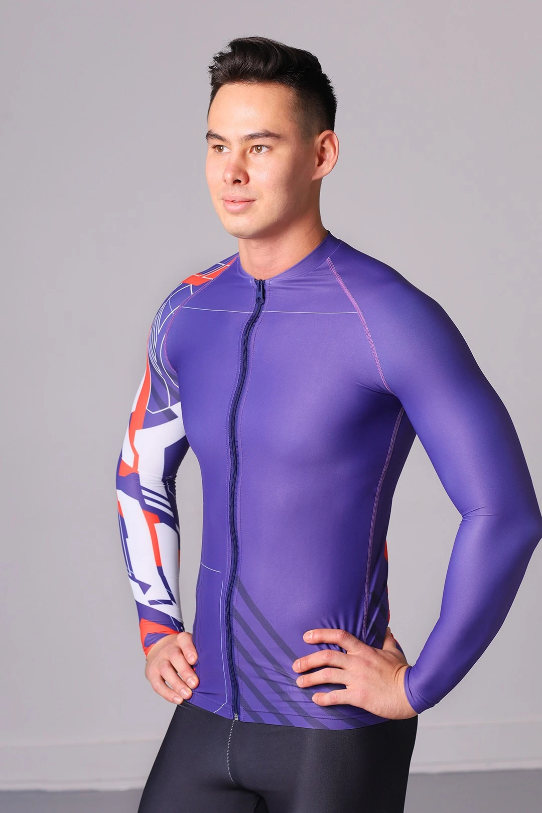 Лонгслив Теодор велосипедный взрослый с полной запечаткой#1