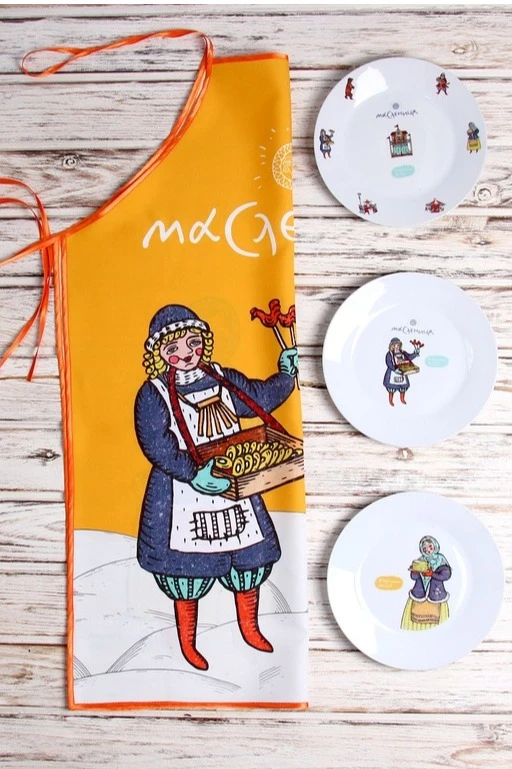 Фартук Аппетит Бокс с прямым низом, с полной запечаткой "Shrovetide"#2