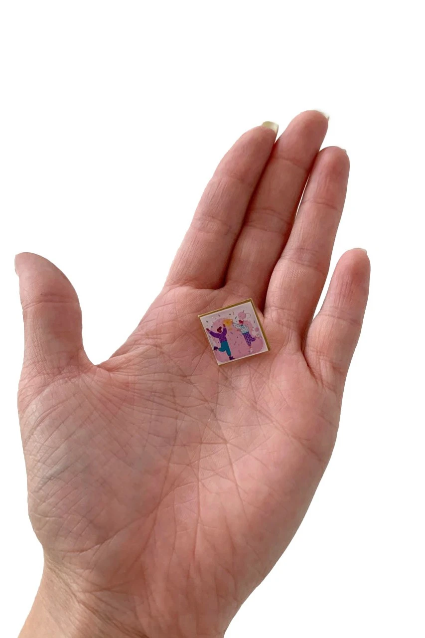 Значок заливной Квадрат 17х17 мм, с печатью#3