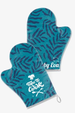 Купить прихватку Рукавица двухсторонняя с полной запечаткой "Time to Cook"