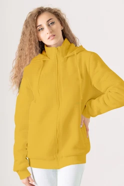 Купить балахон Джеймс из футера на флисе унисекс, однотонный желтый