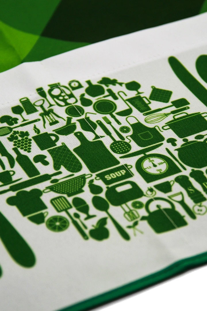 Передник Милан из габардина с полной запечаткой "Green"#1