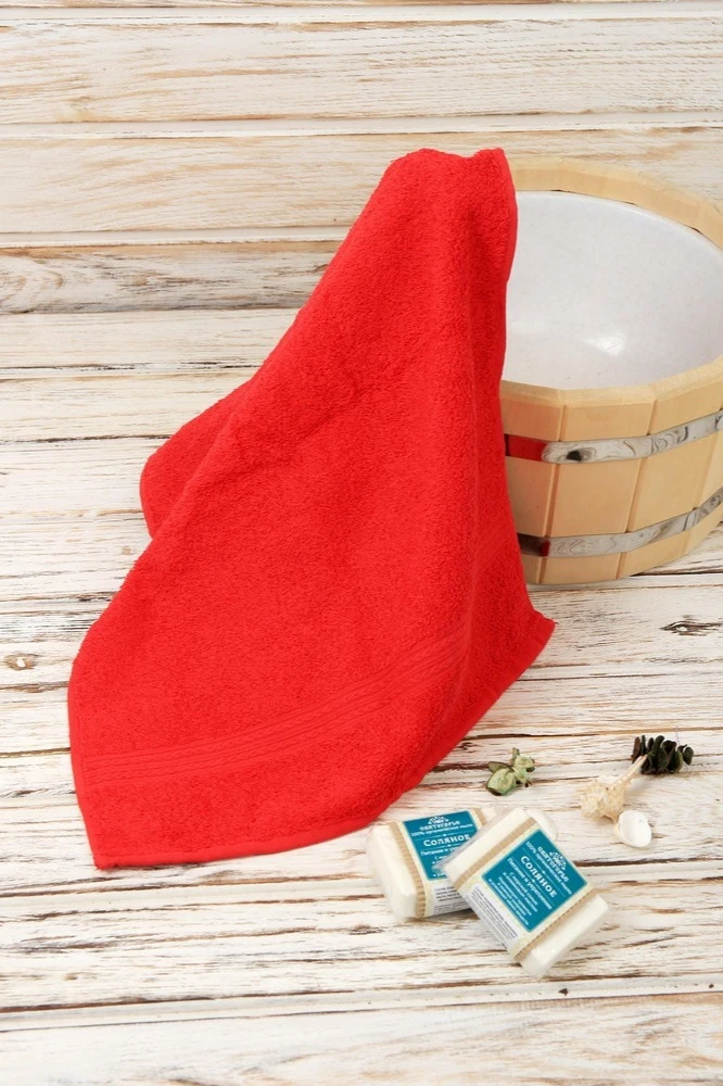 Полотенце махровое 40х70 см (Ituma), однотонное красное#2 Полотенце махровое 40х70 см (Ituma), однотонное красное#2