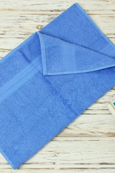 Полотенце махровое 50х90 см (Ituma), однотонное голубое#2