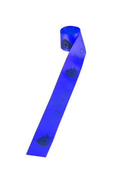 Купить ленту сатин ширина 3 см синяя, печать черным с одной стороны