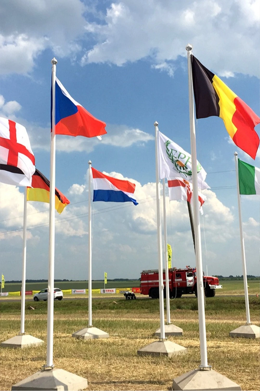 Флагшток из стекловолокна с открытым механизмом 6 м, Омега#3