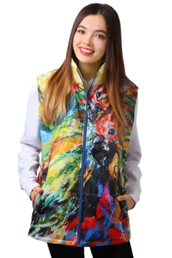 Купить жилет Портер с полной запечаткой "Попугаи"