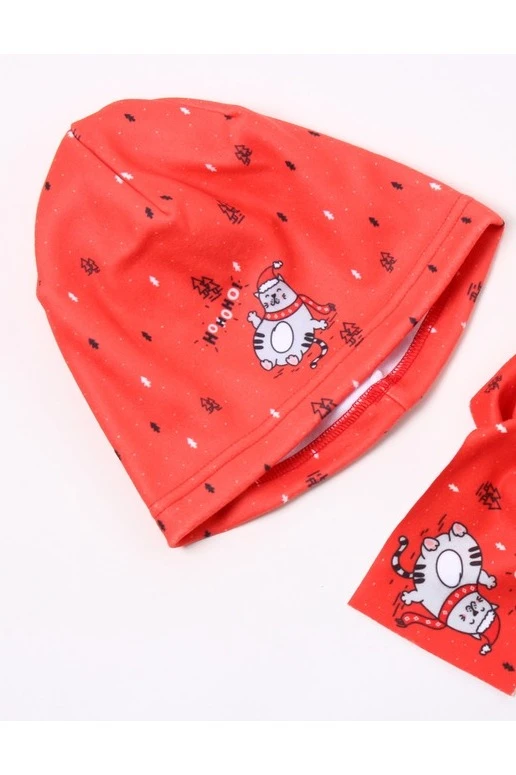 Шапка Лав флисовая однослойная детская, с полной запечаткой "Ho Ho Ho!"#6