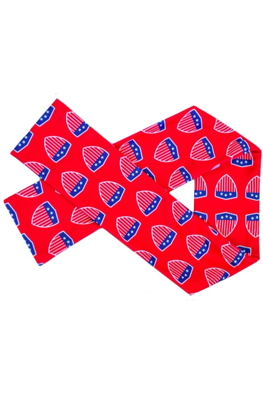 Шарф двухслойный утепленный 15х100 см, с полной запечаткой "USA"#7