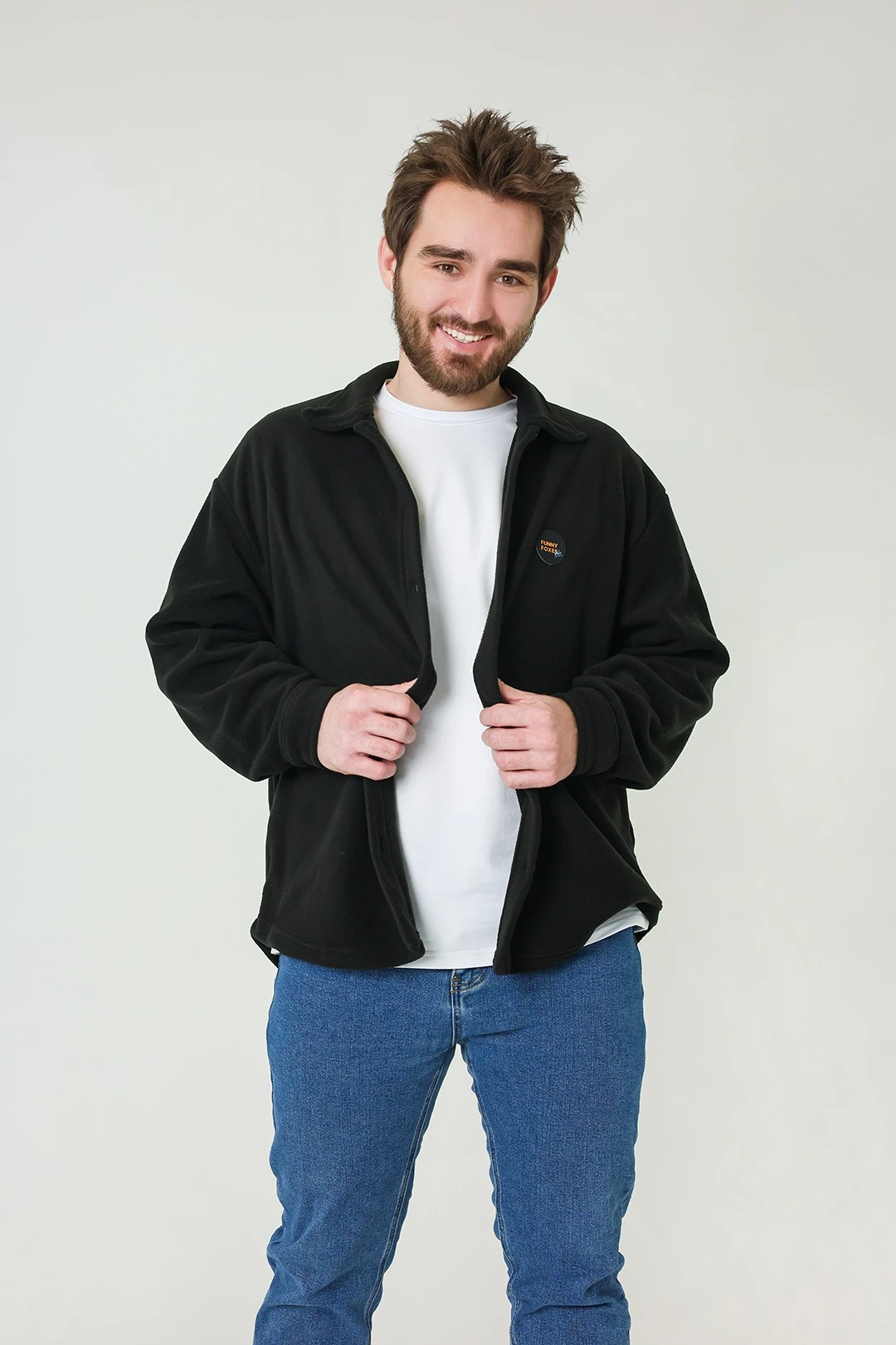 Рубашка Трэвис флисовая унисекс, однотонная#1