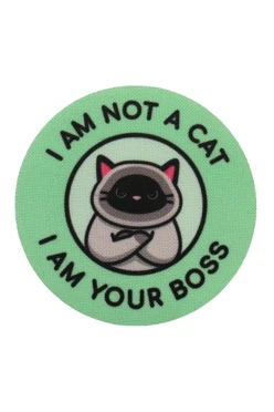 Купить наклейку-стикер Круг 6,5х6,5 см с печатью "Im not a cat"