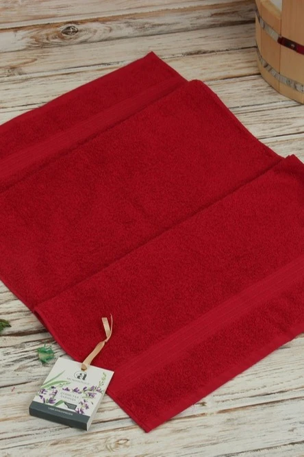 Полотенце махровое 50х90 см (Ituma), однотонное бордовое#3