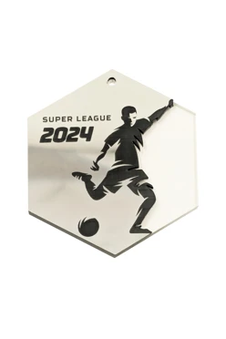 Медаль из акрила АК8012 Многоугольник 80 мм с гравировкой#1