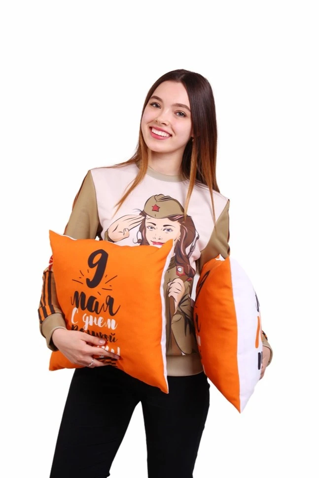 Купить подушку 50х50 см, с принтом "9 May"