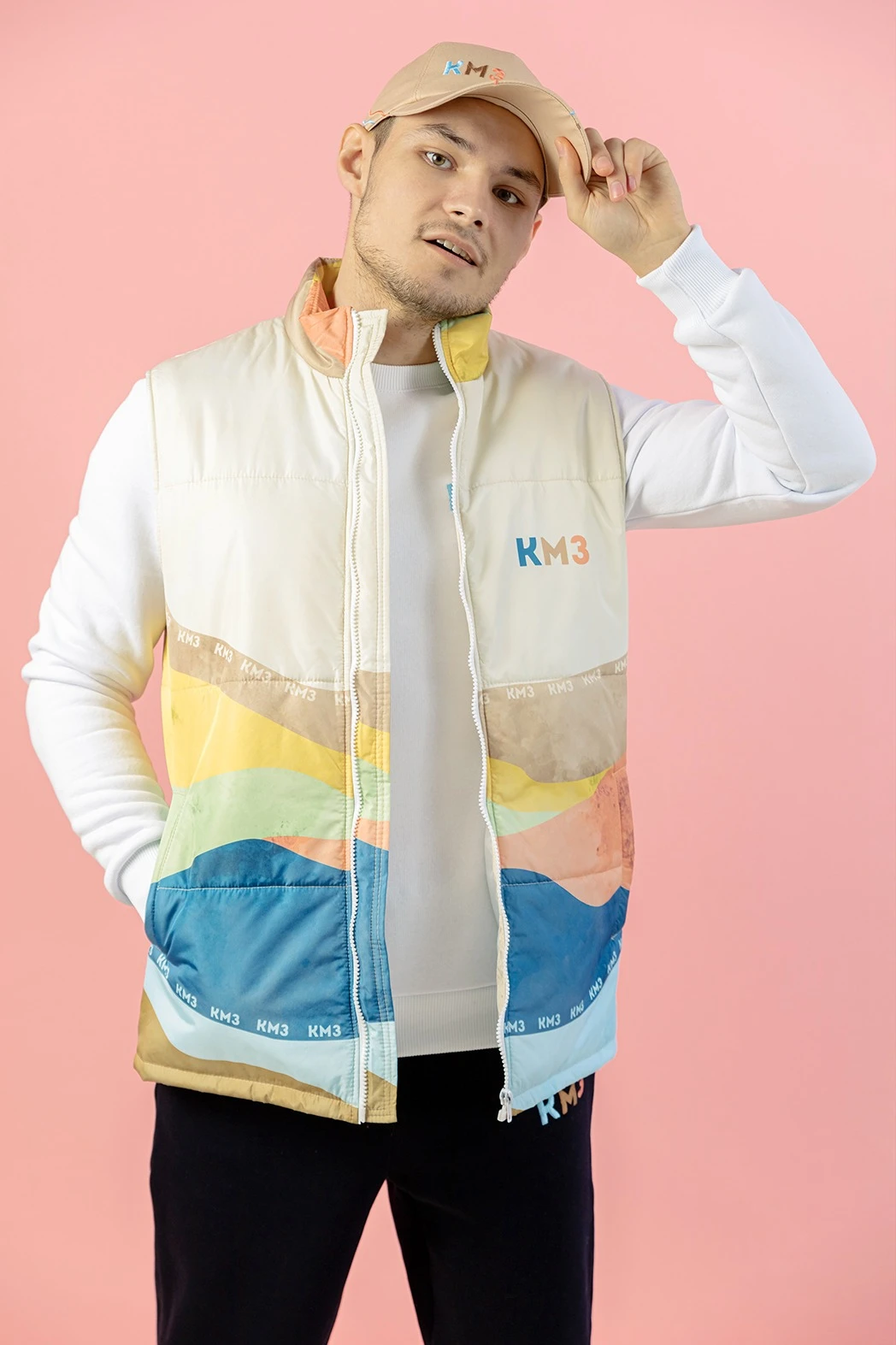 Жилет Портер на синтепоне со стежкой унисекс, с полной запечаткой "KMZ"#1