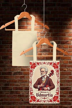 Купить сумку Комби из греты 25х35 см, с принтом "Welcome to Udmurtia"