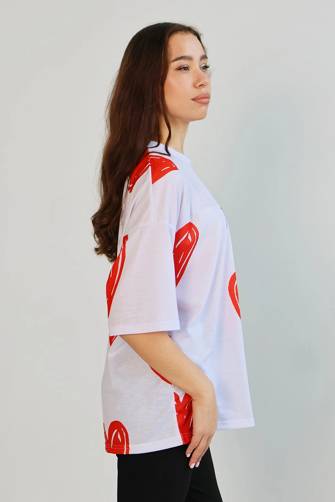 Купить футболку Макс оверсайз унисекс из кулирки с полной запечаткой "Love"