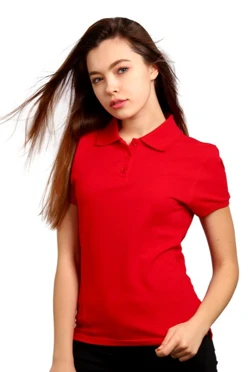 Купить футболку поло Престиж женскую красную