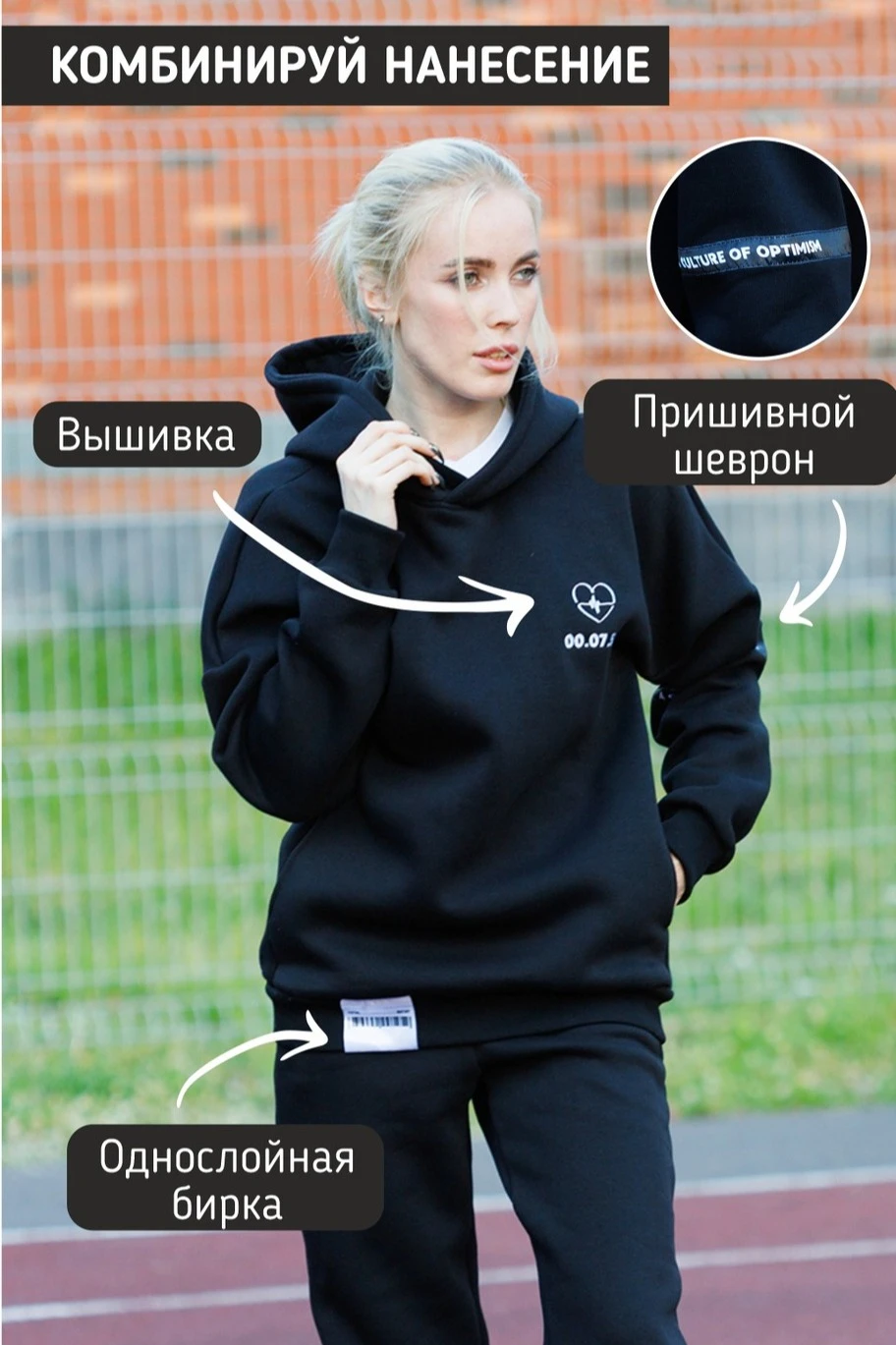 Спортивный костюм Лофт из футера унисекс, однотонный#1