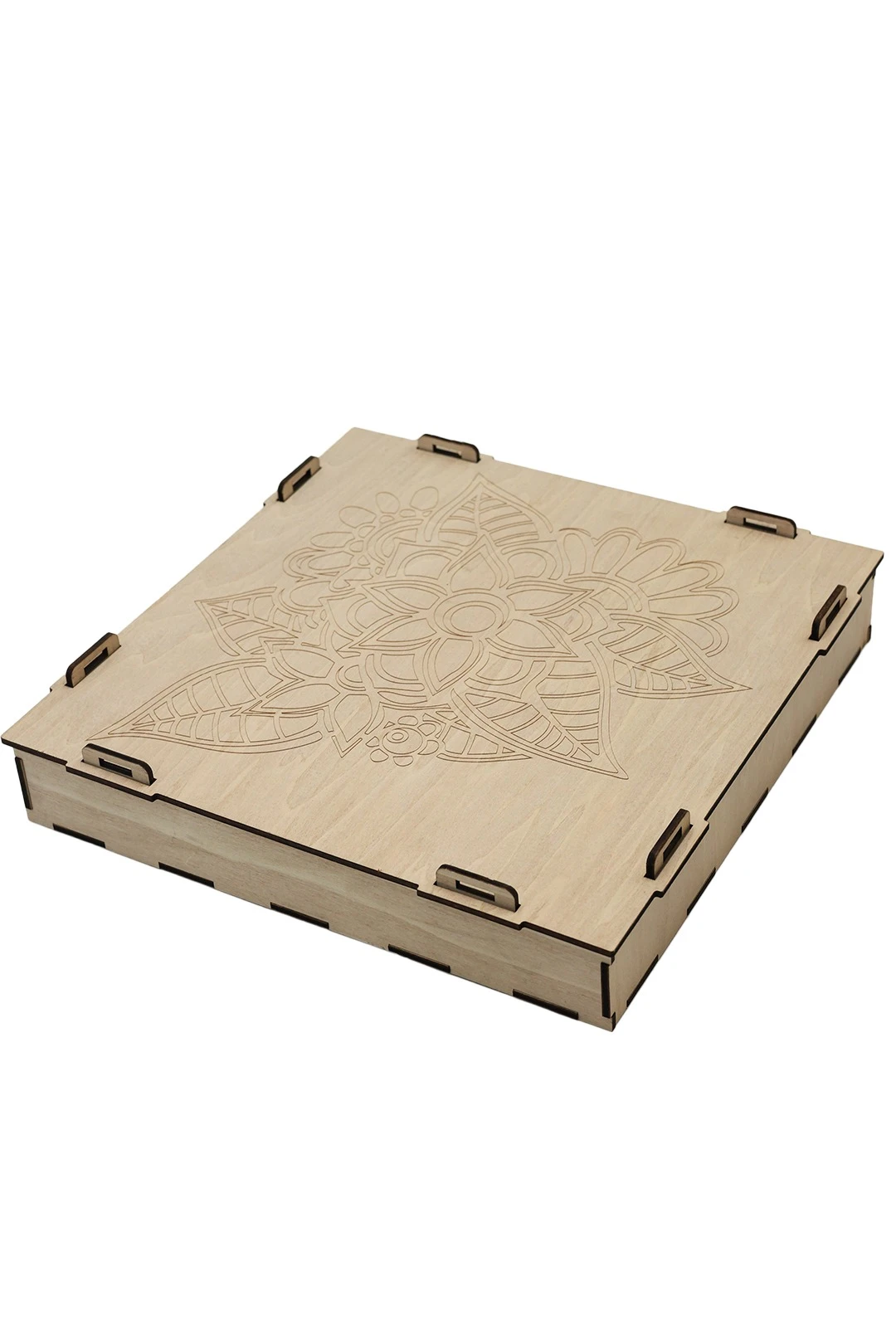 Купить коробку из фанеры с нанесением 257х257х51 мм