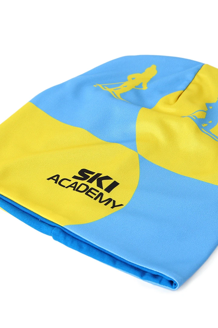 Шапка Сноу двухслойная взрослая, с полной запечаткой "SKI ACADEMY"#2 Шапка Сноу двухслойная взрослая, с полной запечаткой "SKI ACADEMY"#2