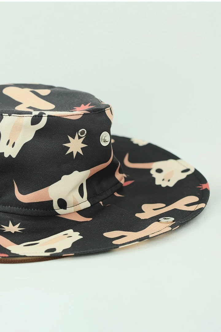 Купить панаму Техас с полями на кнопках, с полной запечаткой "Wild"