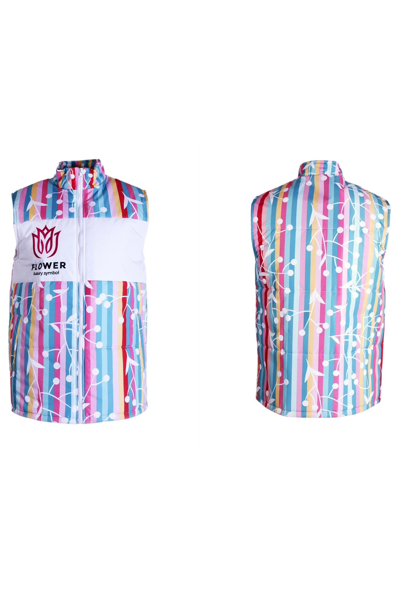 Жилет Портер на синтепоне со стежкой унисекс, с полной запечаткой "Flower"#5