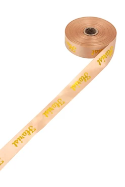 Лента сатин ширина 2,5 см, печать золотом с одной стороны#2