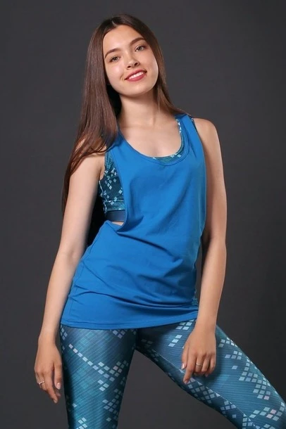 Комплект 3в1 женский комбинированный "Blue pixels"#1