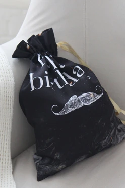 Купить мешочек с полной запечаткой 30х40 см, крепление кулисы на расстоянии от верхнего края "Happy Birthday"