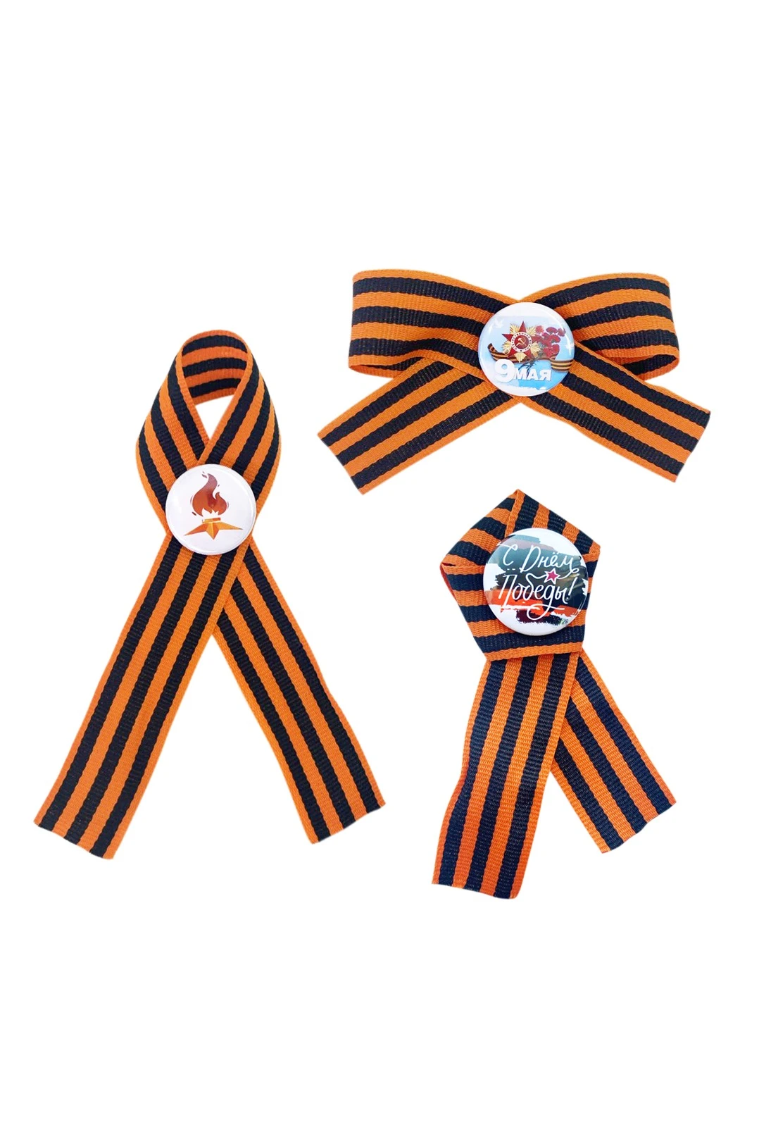 Лента георгиевская, со значком шириной 2,4 см, длина 30 см#1