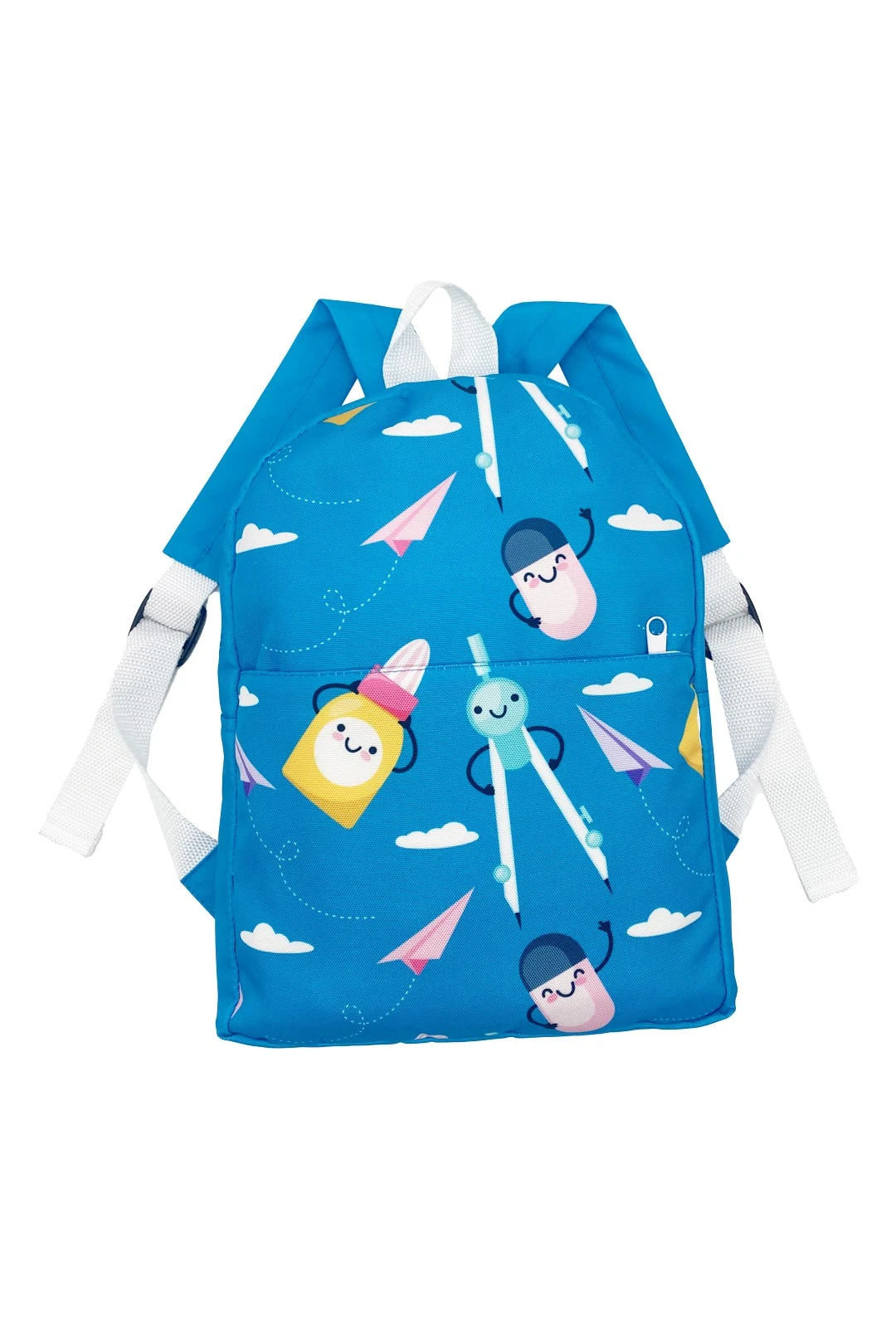 Рюкзак детский Дуо мягкой формы 25х33х7 см, с полной запечаткой "School supplies"#1