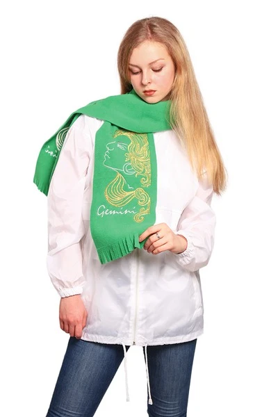 Шарф флисовый однослойный 15х120 см, однотонный "Gemini"#6