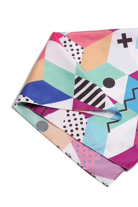 Платок Шанель 60х60 см, с полной запечаткой "Abstraction"#1