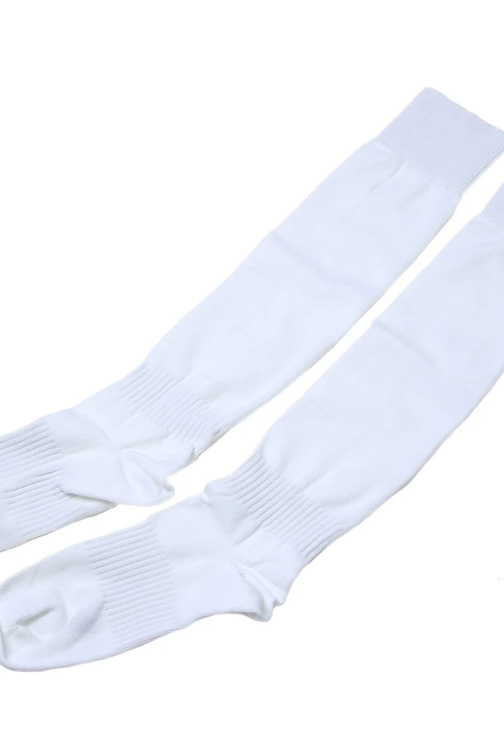 Гетры футбольные взрослые, однотонные белые#6