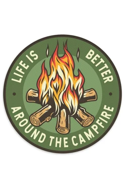 Купить Шеврон Круг печатный из габардина 9х9 см "Life is better"