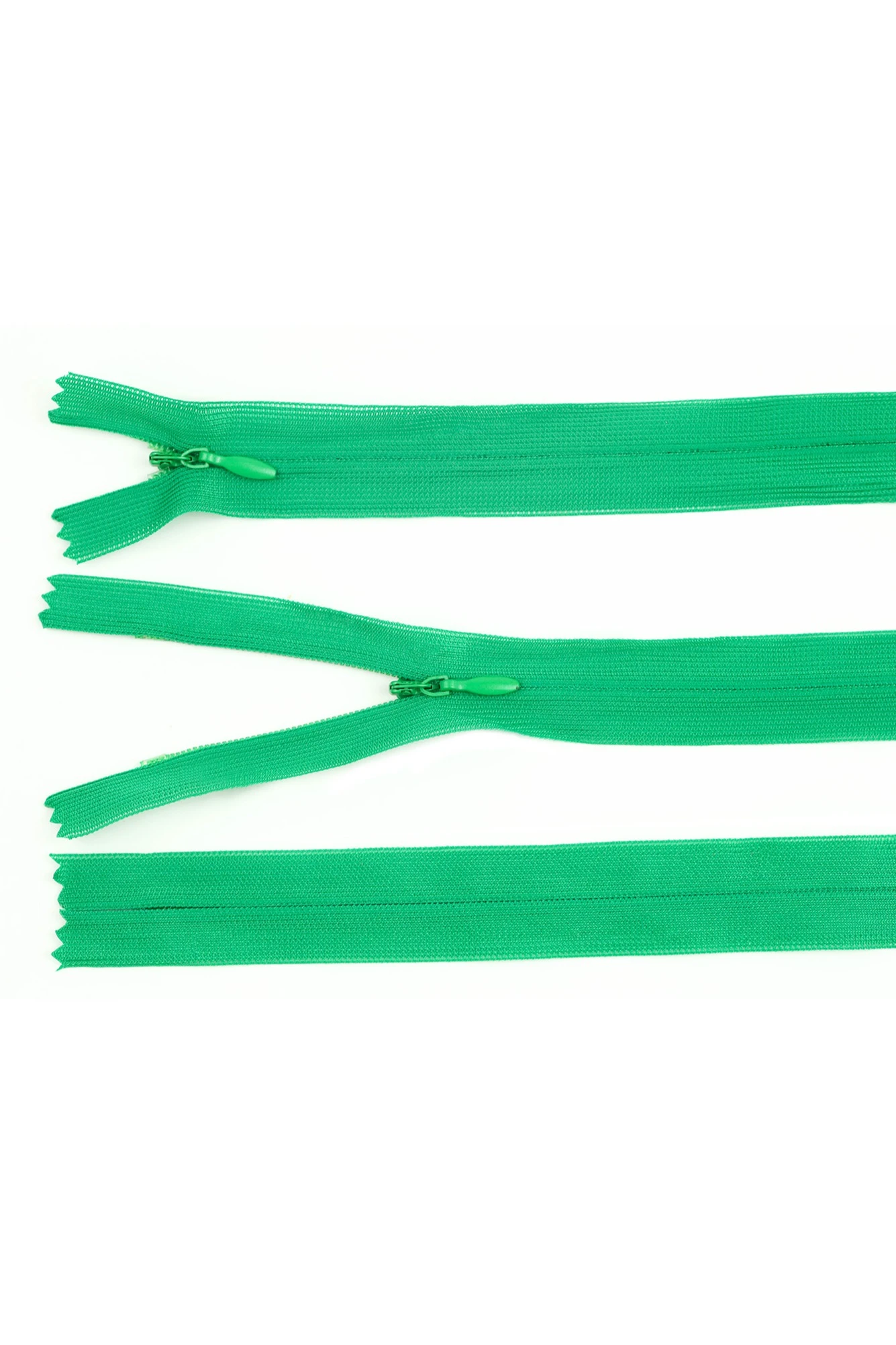 Молния спиральная потайная неразъемная 40 см, тип 3, зеленая#2