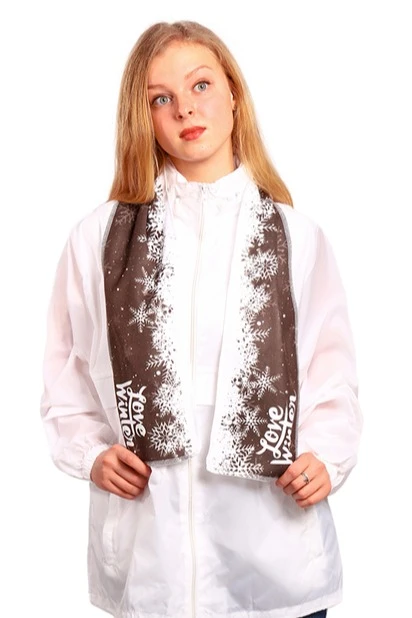 Шарф 15х120 см (однослойный) "Love winter"