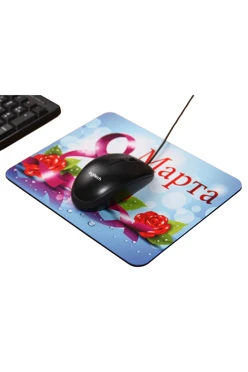 Купить коврик для мыши прямоугольный с печатью "8 марта"