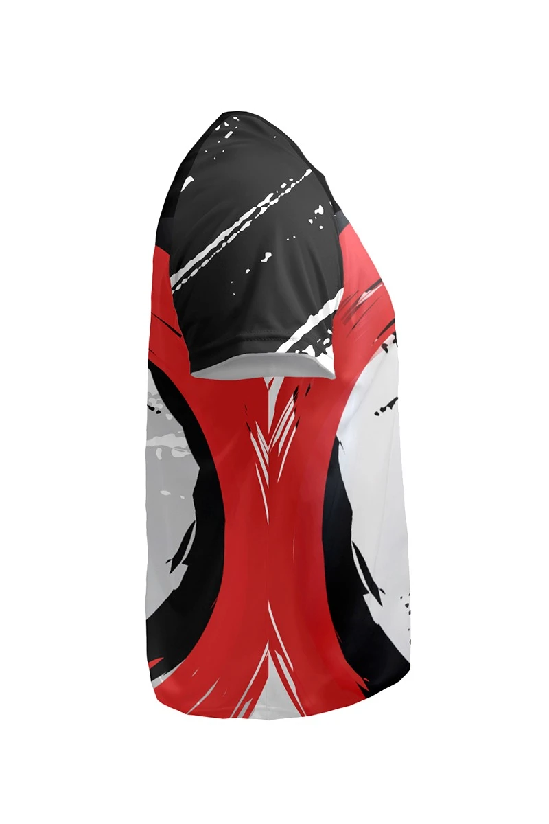 Футболка Спэйс V-ворот унисекс из ложной сетки с полной запечаткой "Samuraj"#1