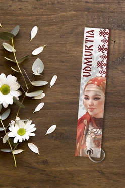 Купить ремувку-шеврон 3х15 см с люверсом и кольцом, с принтом "Udmurtia"