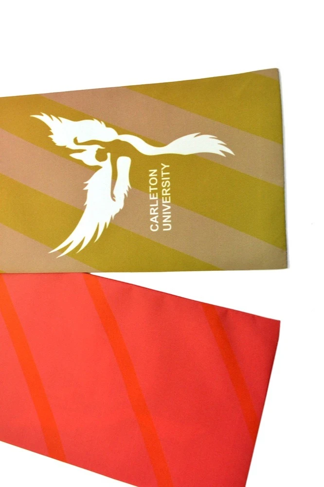 Шарф двухслойный легкий 15х100 см, с полной запечаткой "Carleton University"#6