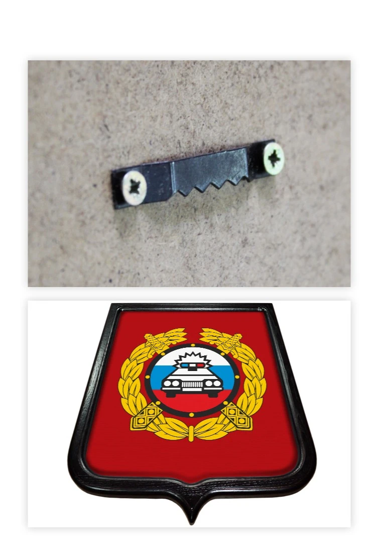 Купить Герб ГИБДД РФ размер 35х43 печатный рамка темное дерево