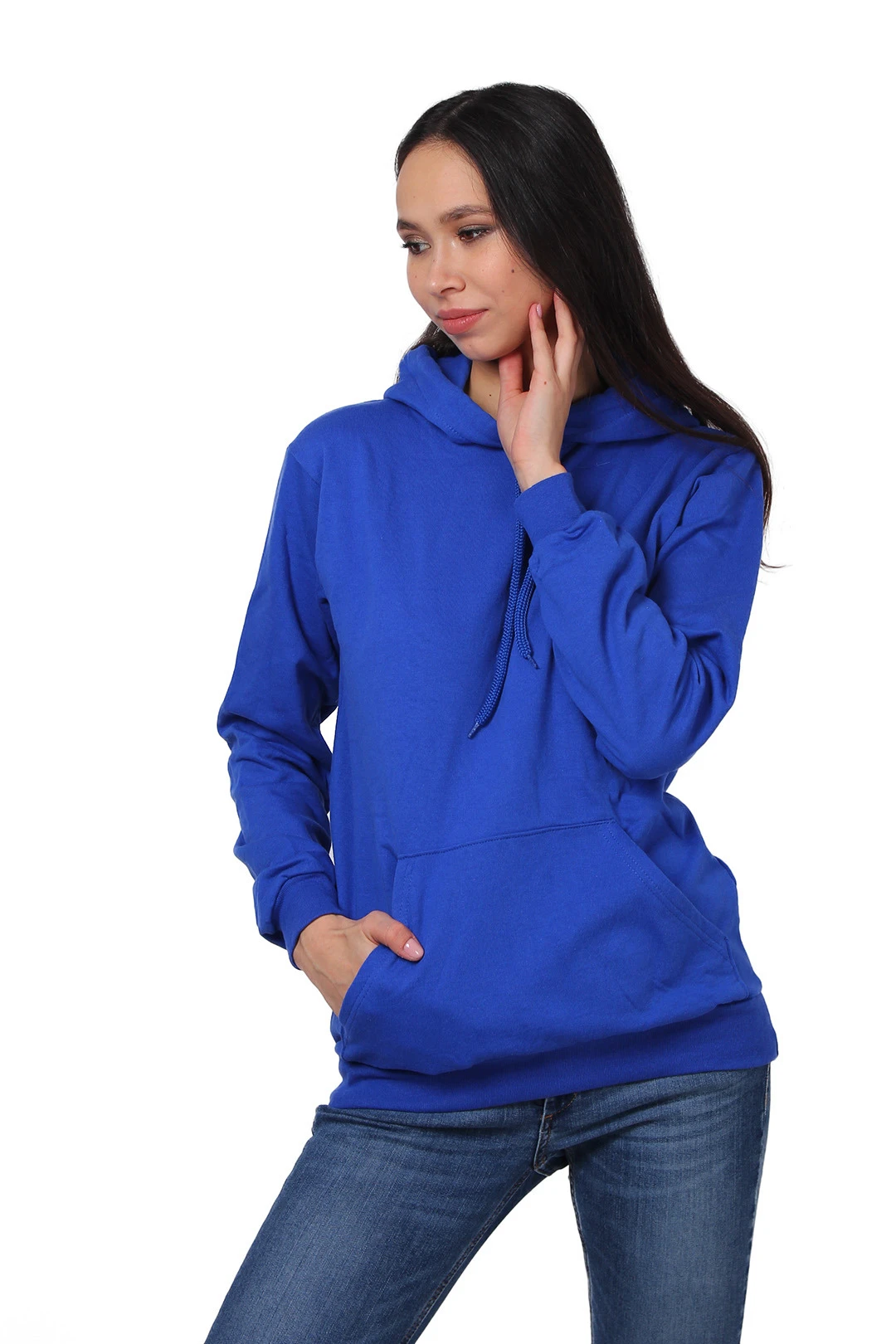 Толстовка Кенго из футера унисекс (Uvinal), однотонная синяя#4