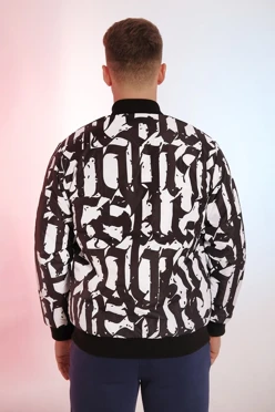 Куртка-бомбер Форд без капюшона на синтепоне унисекс, с полной запечаткой#2