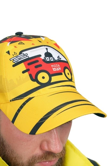 Бейсболка Стандарт взрослая с полной запечаткой (полиэстер) "Pizza man"#1